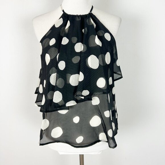 Polka Dot Whimsical Tiered Flowy Tank Top Boho Size XS Women's - Picture 1 of 4